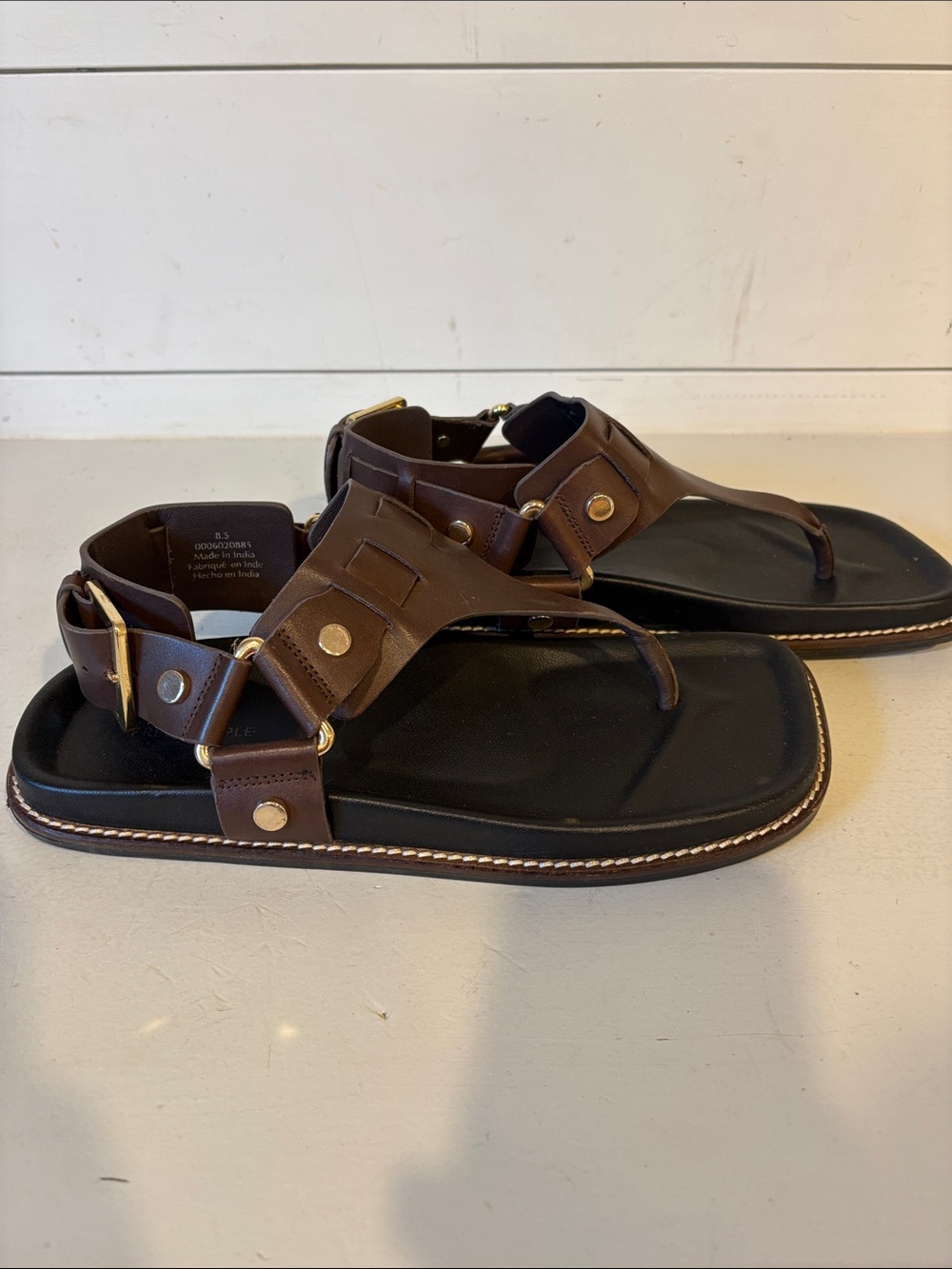 Free People Brown Leather Sandals